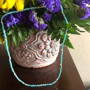 Handmade Blue and Silver Choker